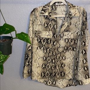 Snake Print Button Up